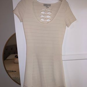 Sandro White Knit Bandage dress